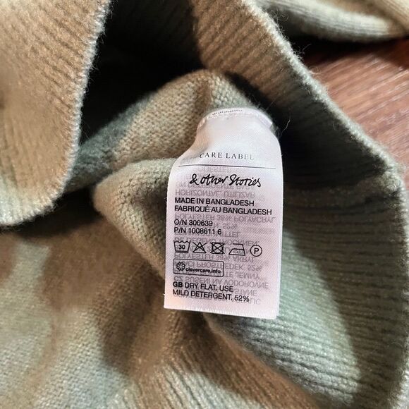 & Other Stories Atelier Los Angeles Mock Neck Long Sleeve Sweater Womens S Green - Picture 5 of 6
